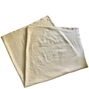 Vintage Virgin Wool cream Ivory Luxury Thick Heavy Blanket Frontgate 84 x 84 F